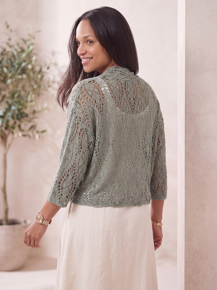 “RONNIE” Crochet Tie Front Bolero / Shrug