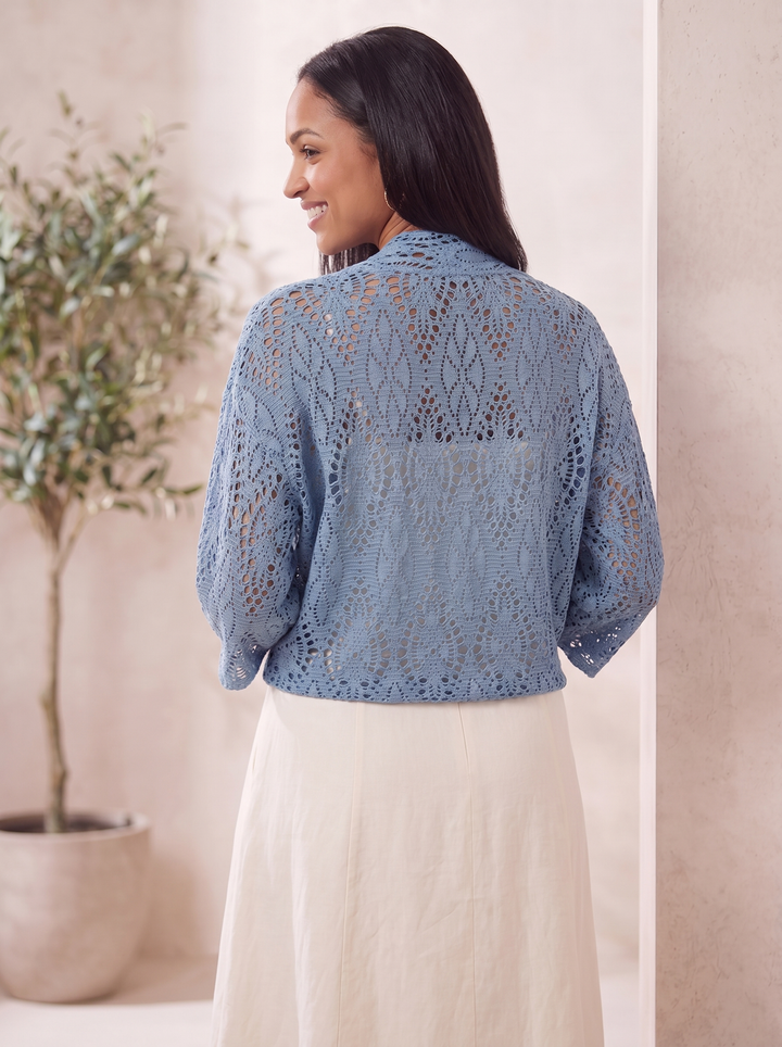 “RONNIE” Crochet Tie Front Bolero / Shrug