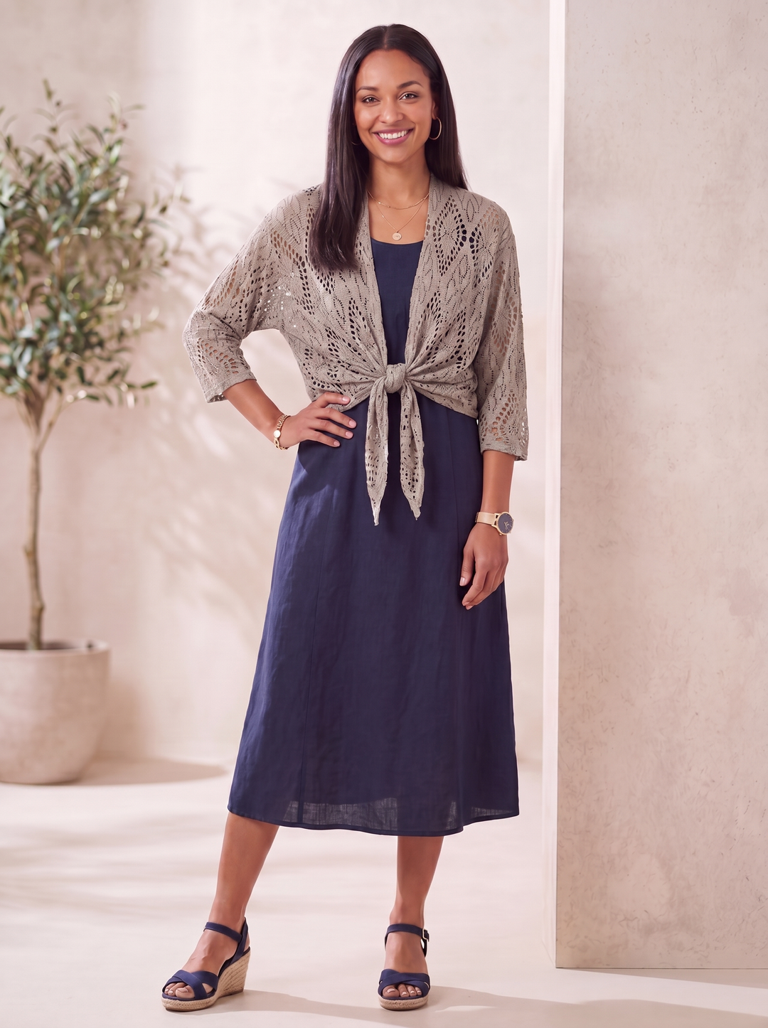 “RONNIE” Crochet Tie Front Bolero / Shrug