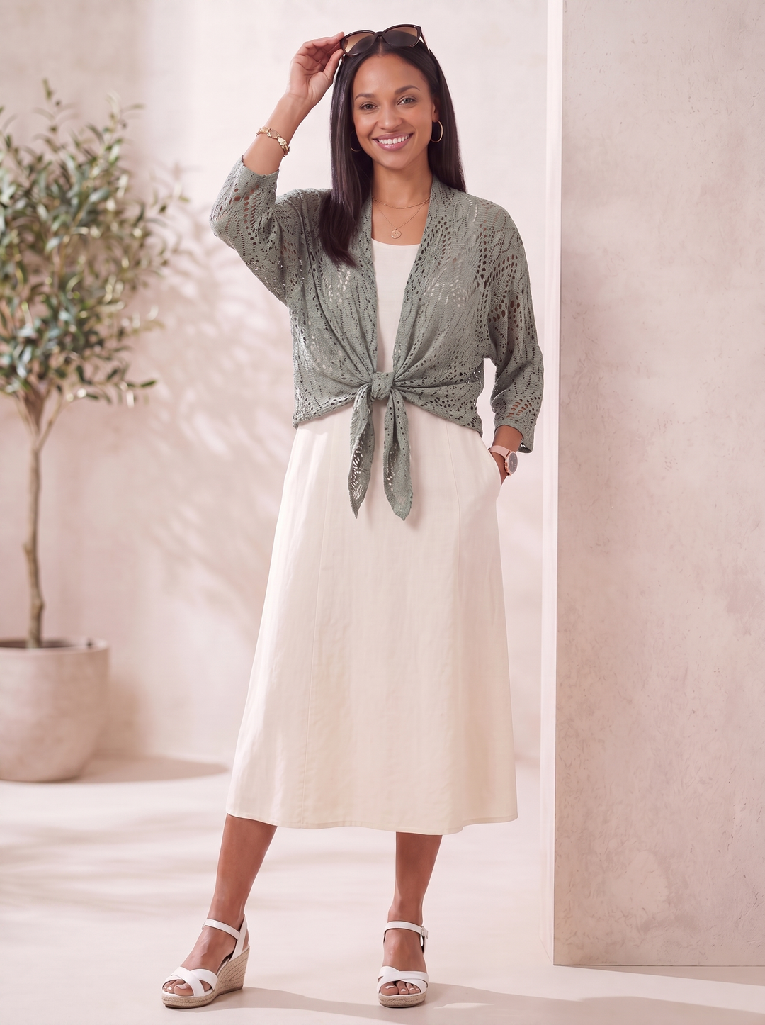 “RONNIE” Crochet Tie Front Bolero / Shrug