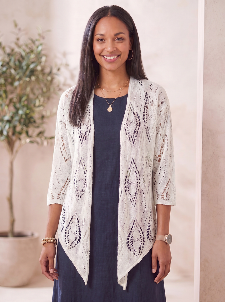 “RONNIE” Crochet Tie Front Bolero / Shrug