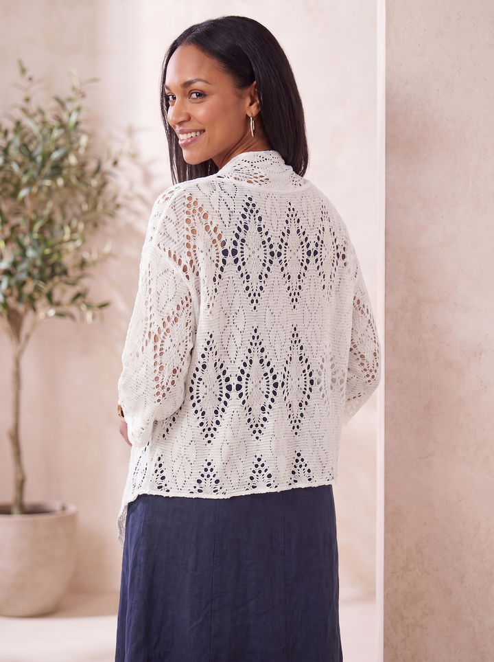“RONNIE” Crochet Tie Front Bolero / Shrug