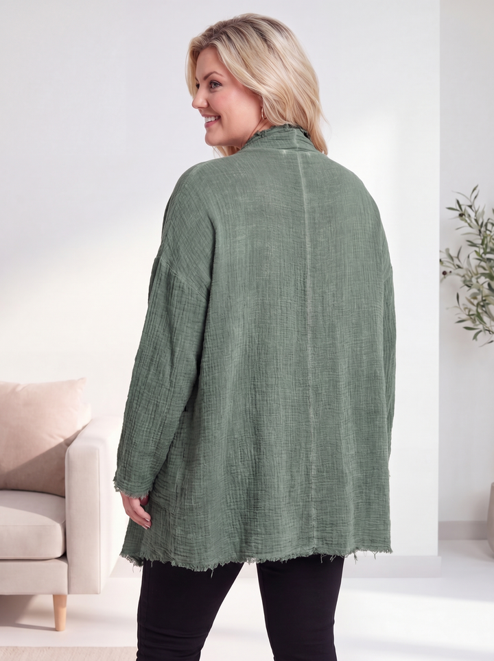 “MAYA” Cotton Waterfall Jacket