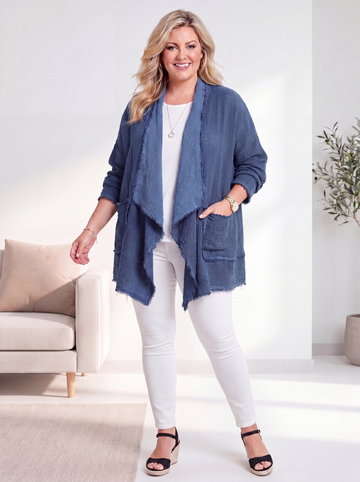 “MAYA” Cotton Waterfall Jacket