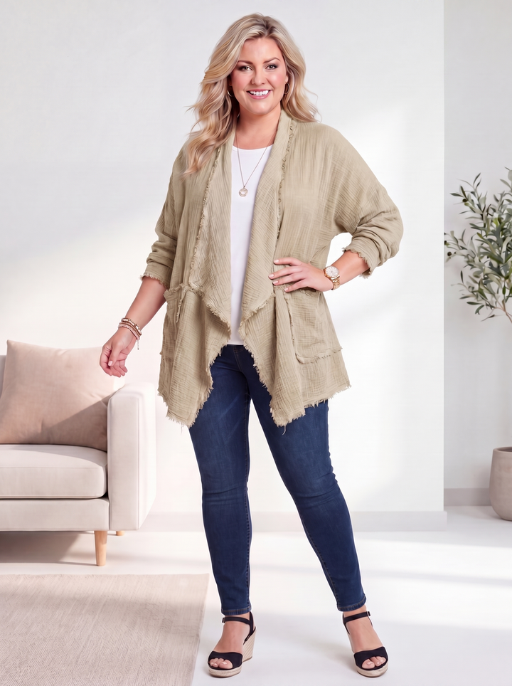 “MAYA” Cotton Waterfall Jacket