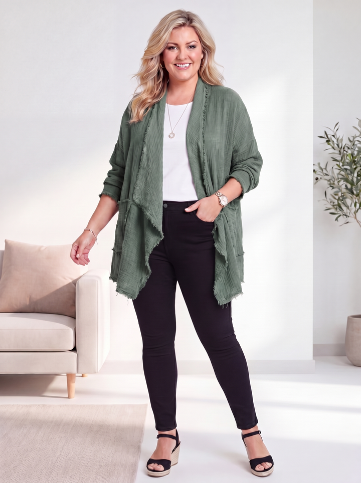 “MAYA” Cotton Waterfall Jacket