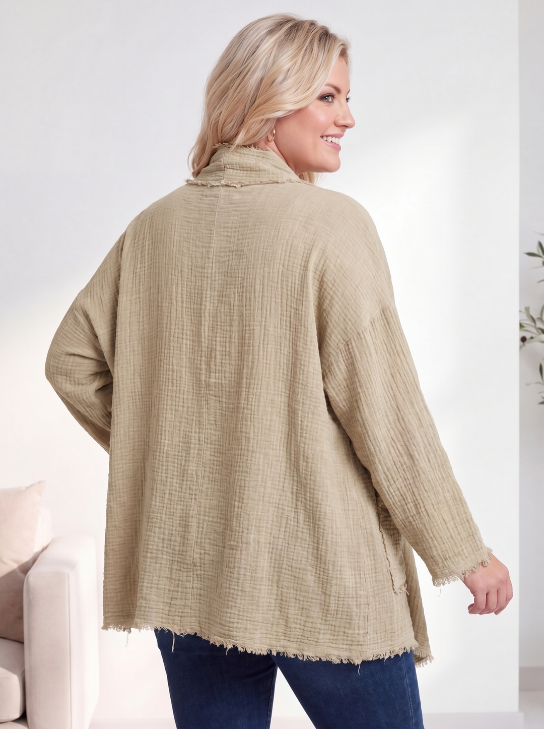 “MAYA” Cotton Waterfall Jacket -