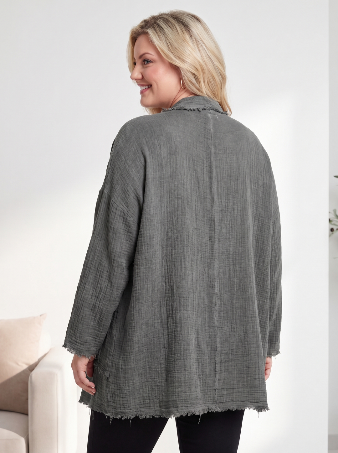 “MAYA” Cotton Waterfall Jacket