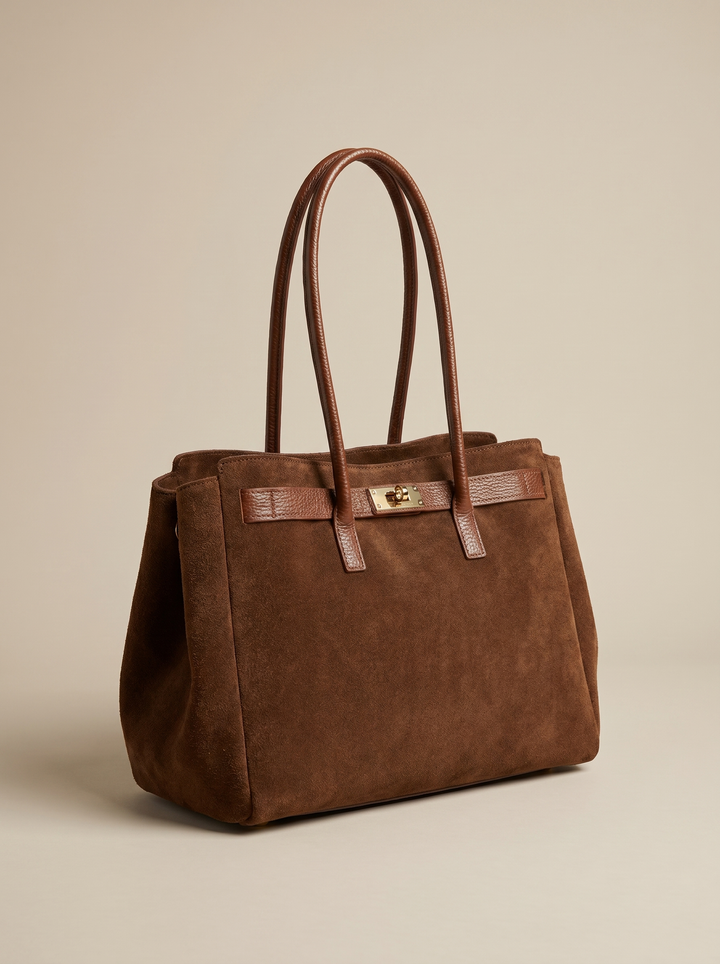 “BELLA MILANO” Suede Tote MADE IN ITALY 