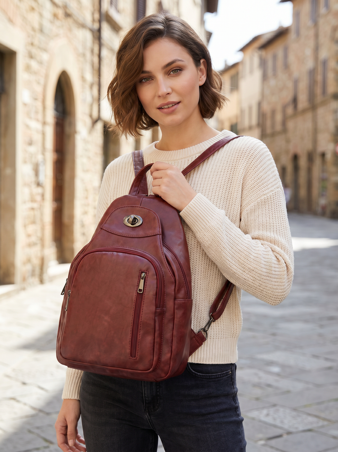 "BERNY" Rucksack - burgundy