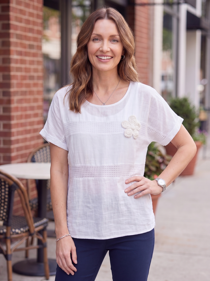 “KAREN” Relaxed Fit Casual Top white
