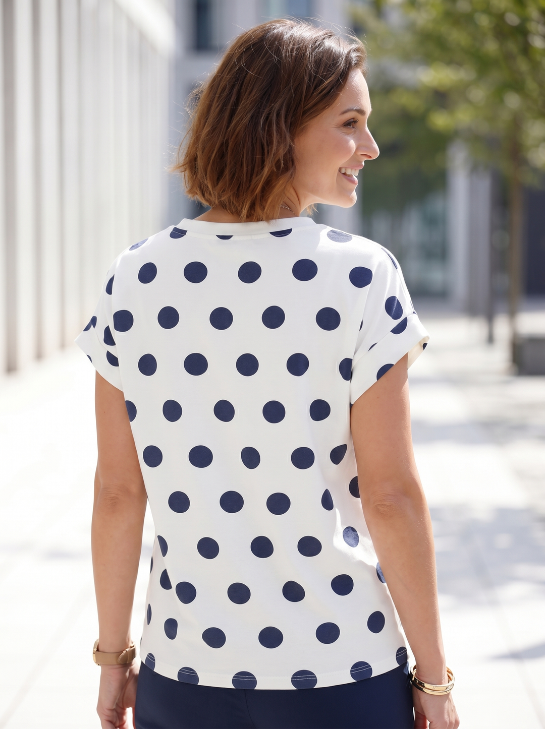 “SARAH” Polka Dot Cap Sleeve Top