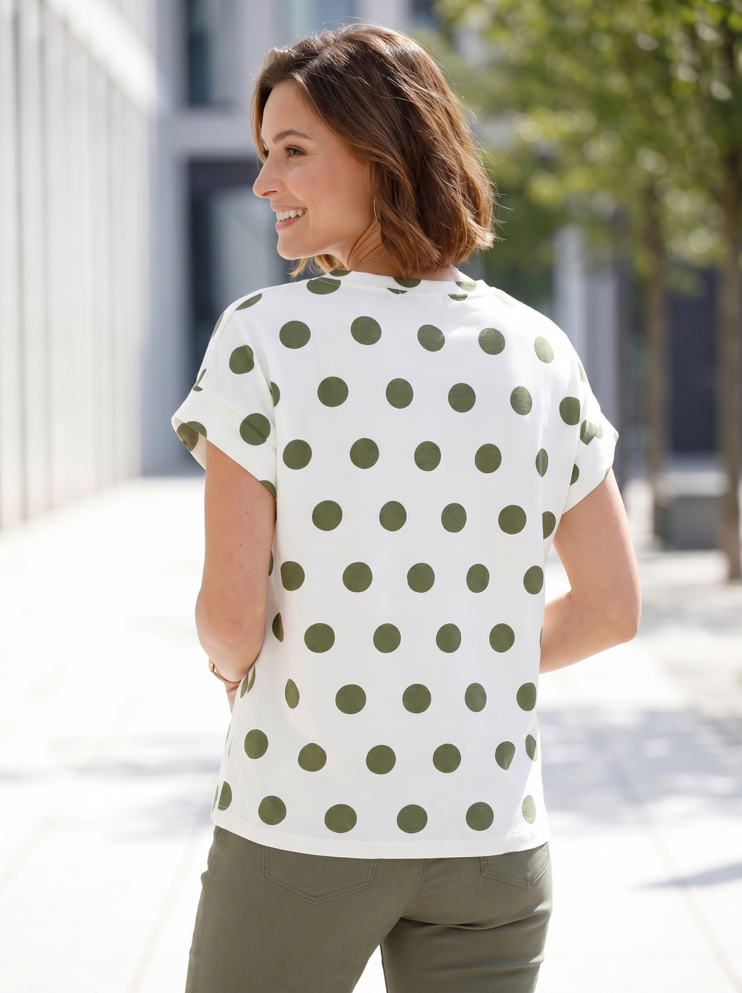 “SARAH” Polka Dot Cap Sleeve Top