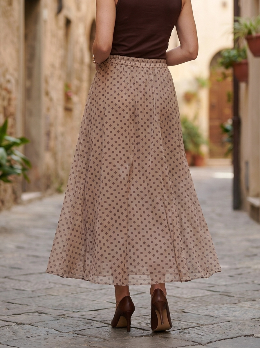 “ALEXA” Polka Dot Mesh Skirt 