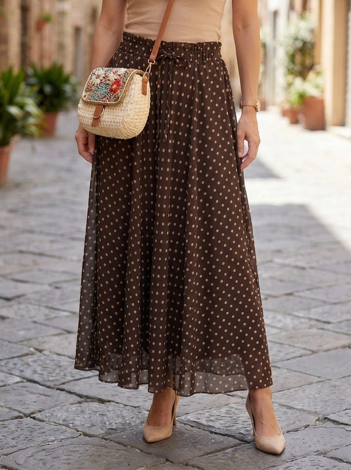 “ALEXA” Polka Dot Mesh Skirt