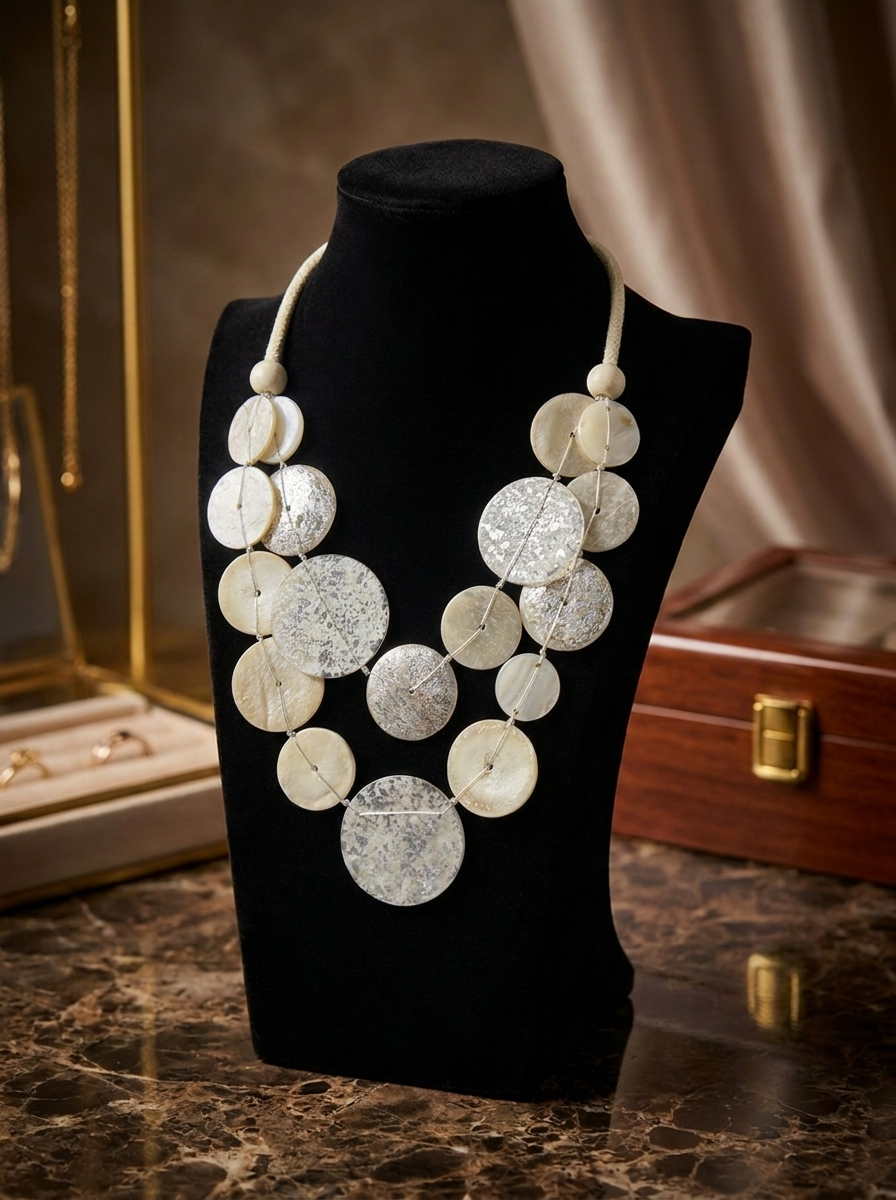 Ivory Disc Statement Necklace