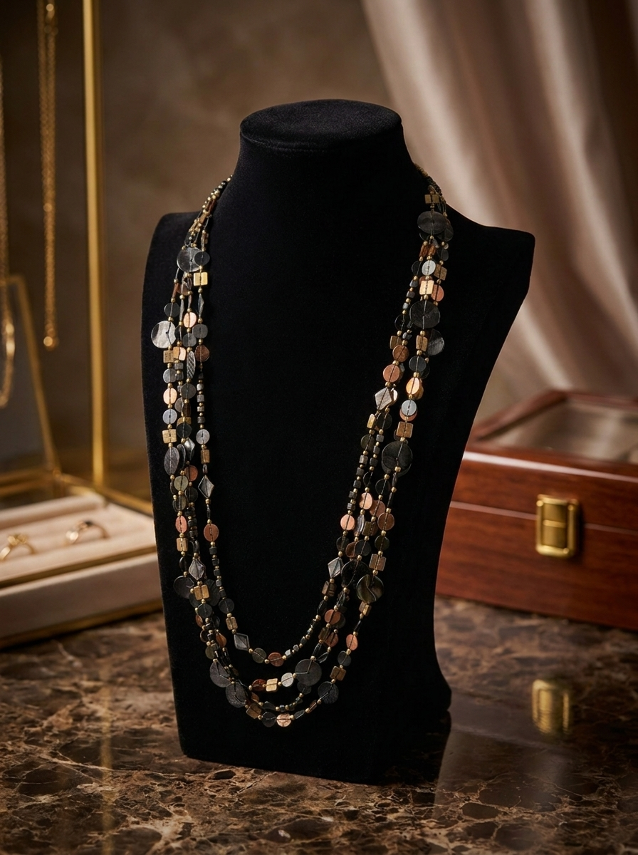 Smoky Bronze Cascade Necklace