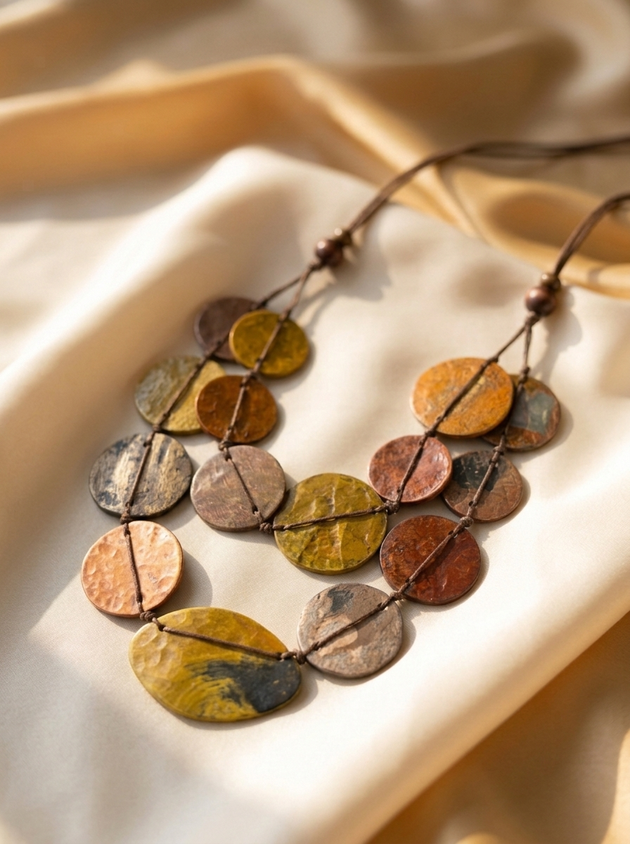 Earth Tone Disc Necklace
