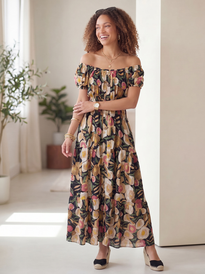 "MATILDA” Bordeaux Maxi Dress