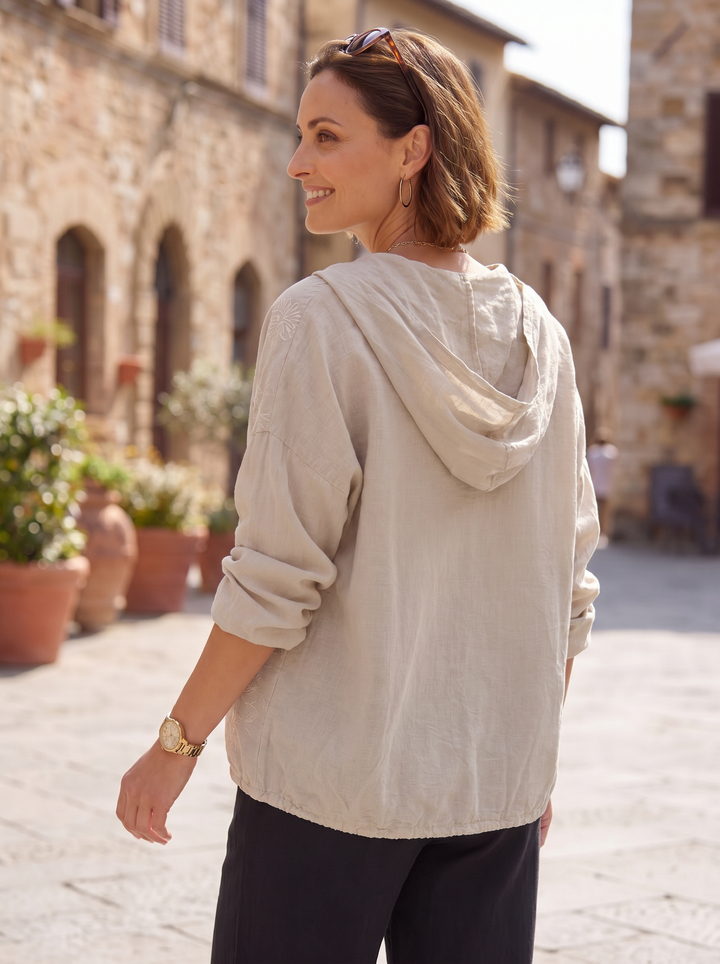 “TESSA” Relaxed Short Hooded Top / Jacket
