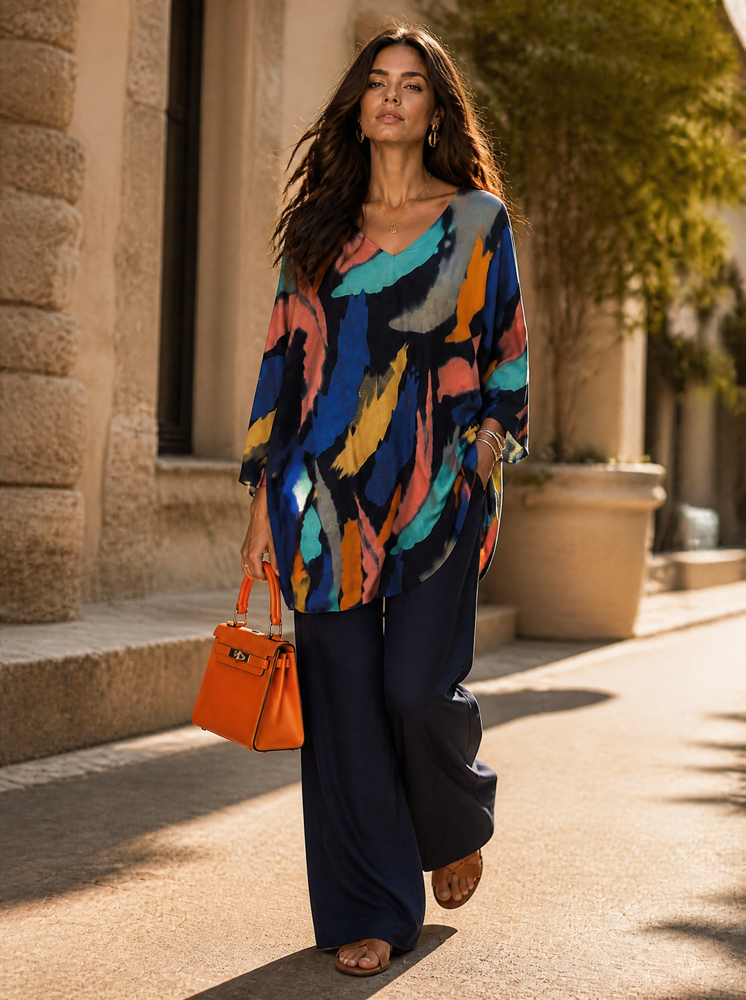 “AMELIA” Premium Abstract Denim Tunic / Dress