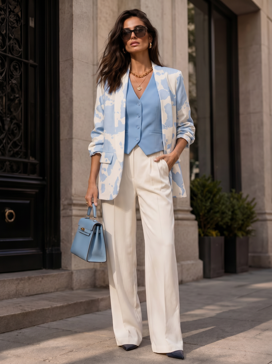 “JULES” Statement Blazer sky blue