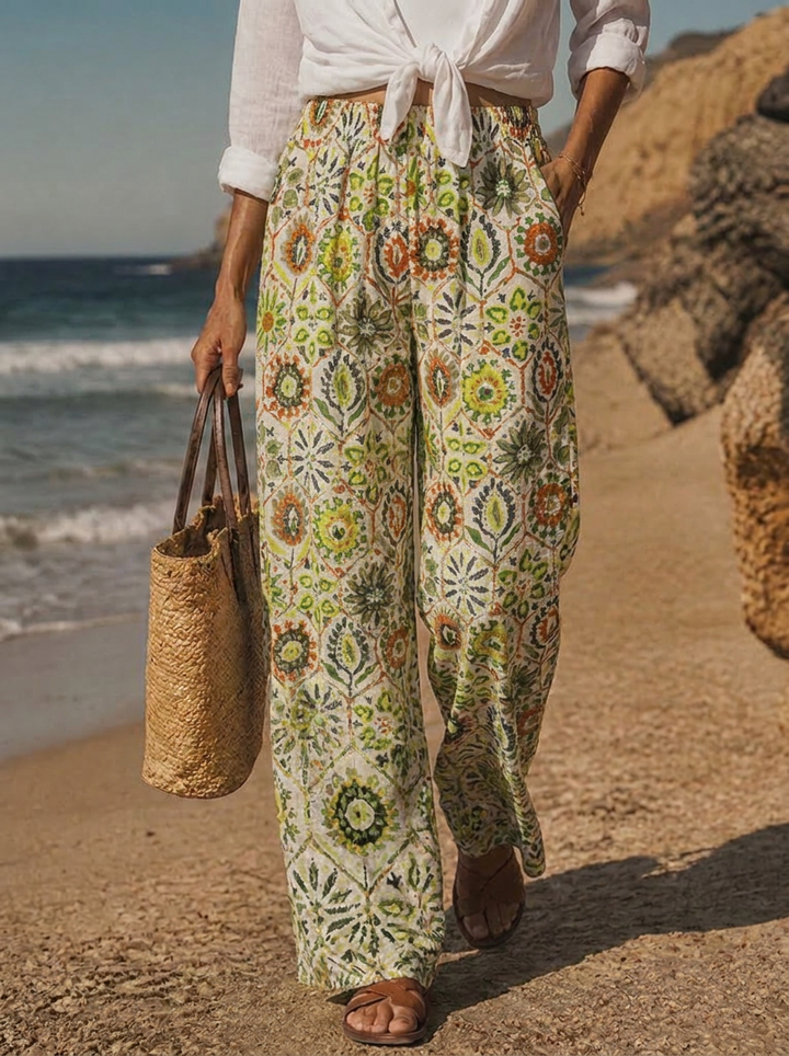 COSTAL MOROCCO COLLECTION - Trouser lime green