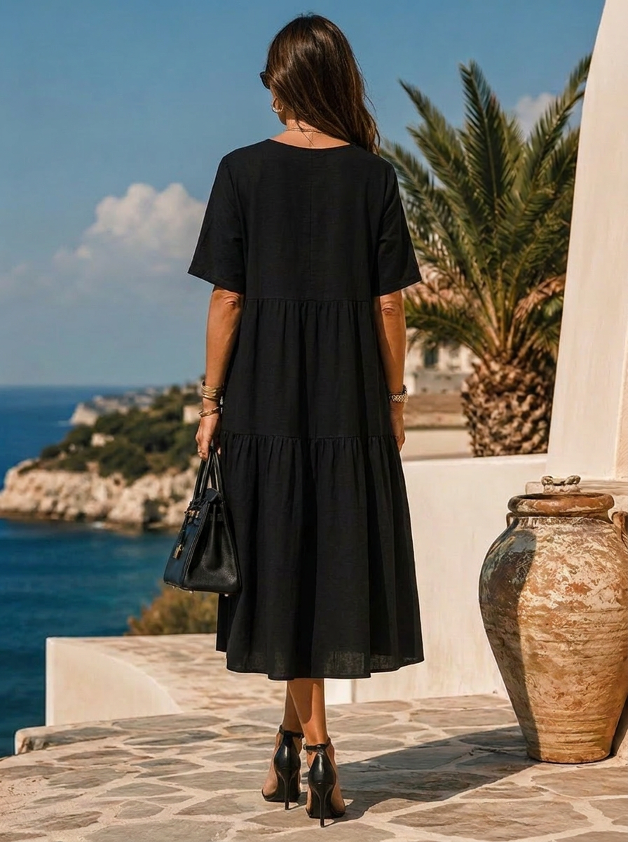 “QUINN” Zip Front Midi Dress 

