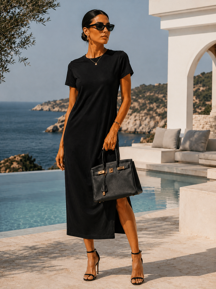 “LINA” Black Shift Dress  black