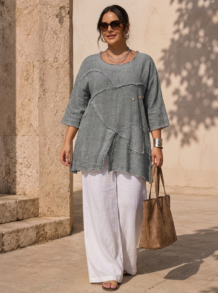 "KRISTEN” Premium Textured Tunic / Top 

