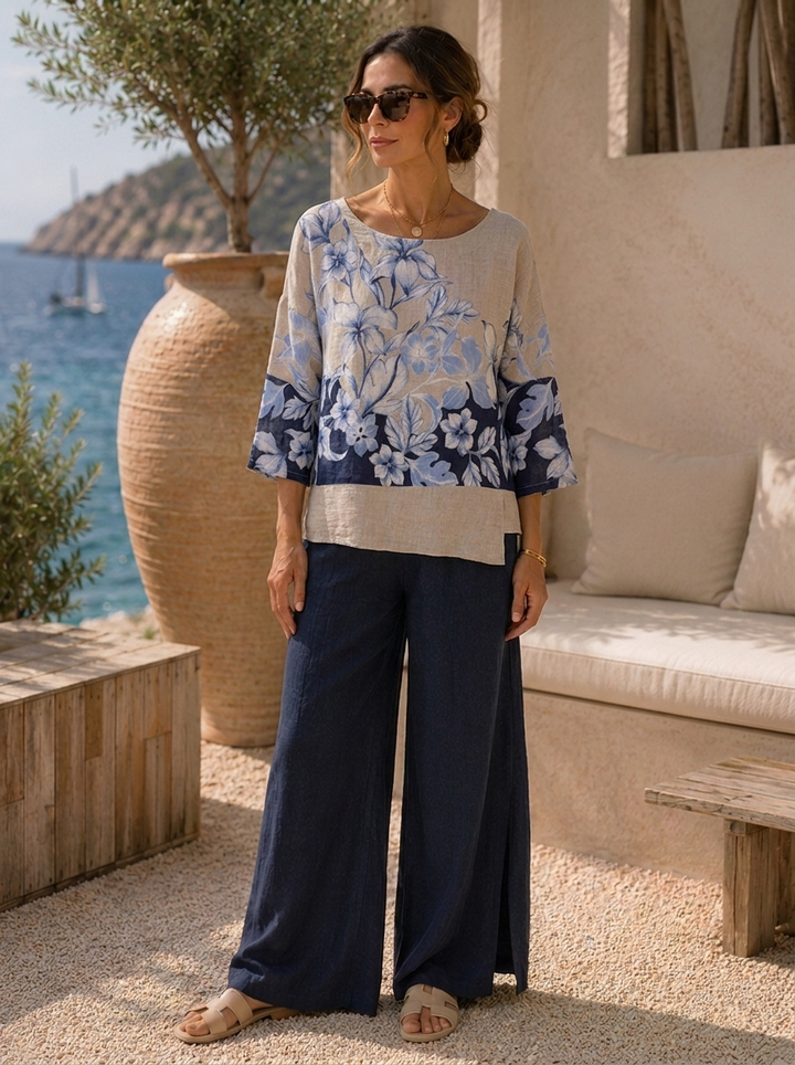 “JOANNA” Floral Print Cotton Top