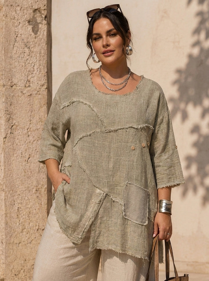"KRISTEN” Premium Textured Tunic / Top mocha