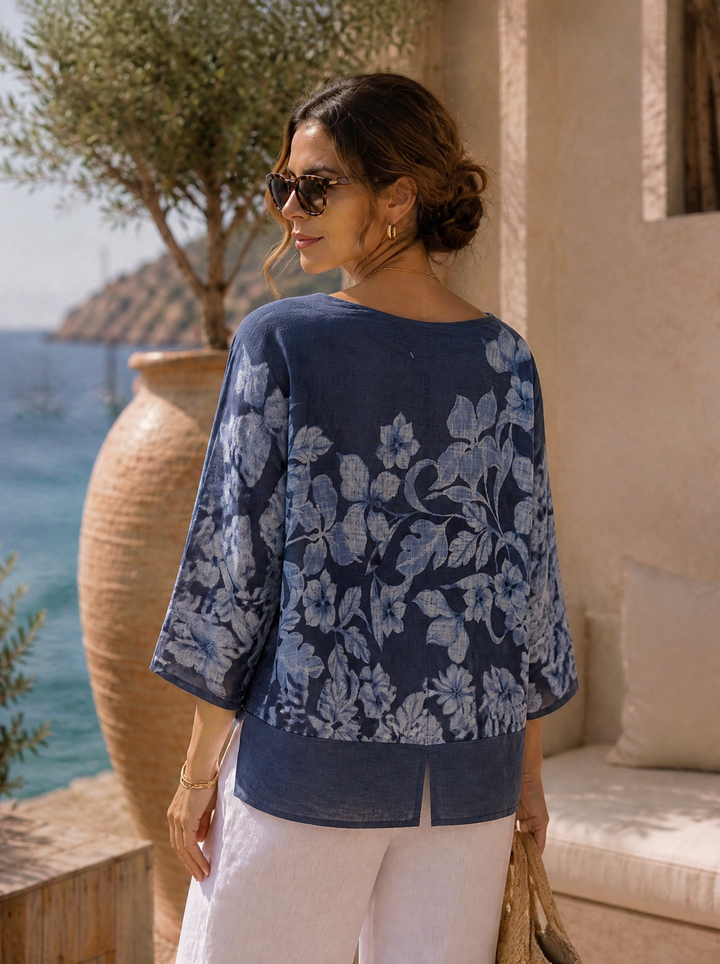 “JOANNA” Floral Print Cotton Top