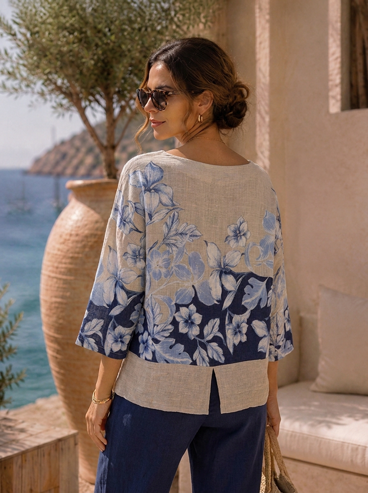 “JOANNA” Floral Print Cotton Top