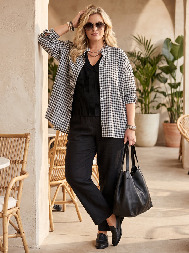 “KIA” Relaxed Fit Gingham Blouse / Shirt