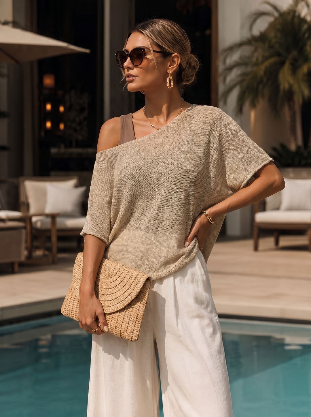 "RAYA” Fine Knit Top mocha