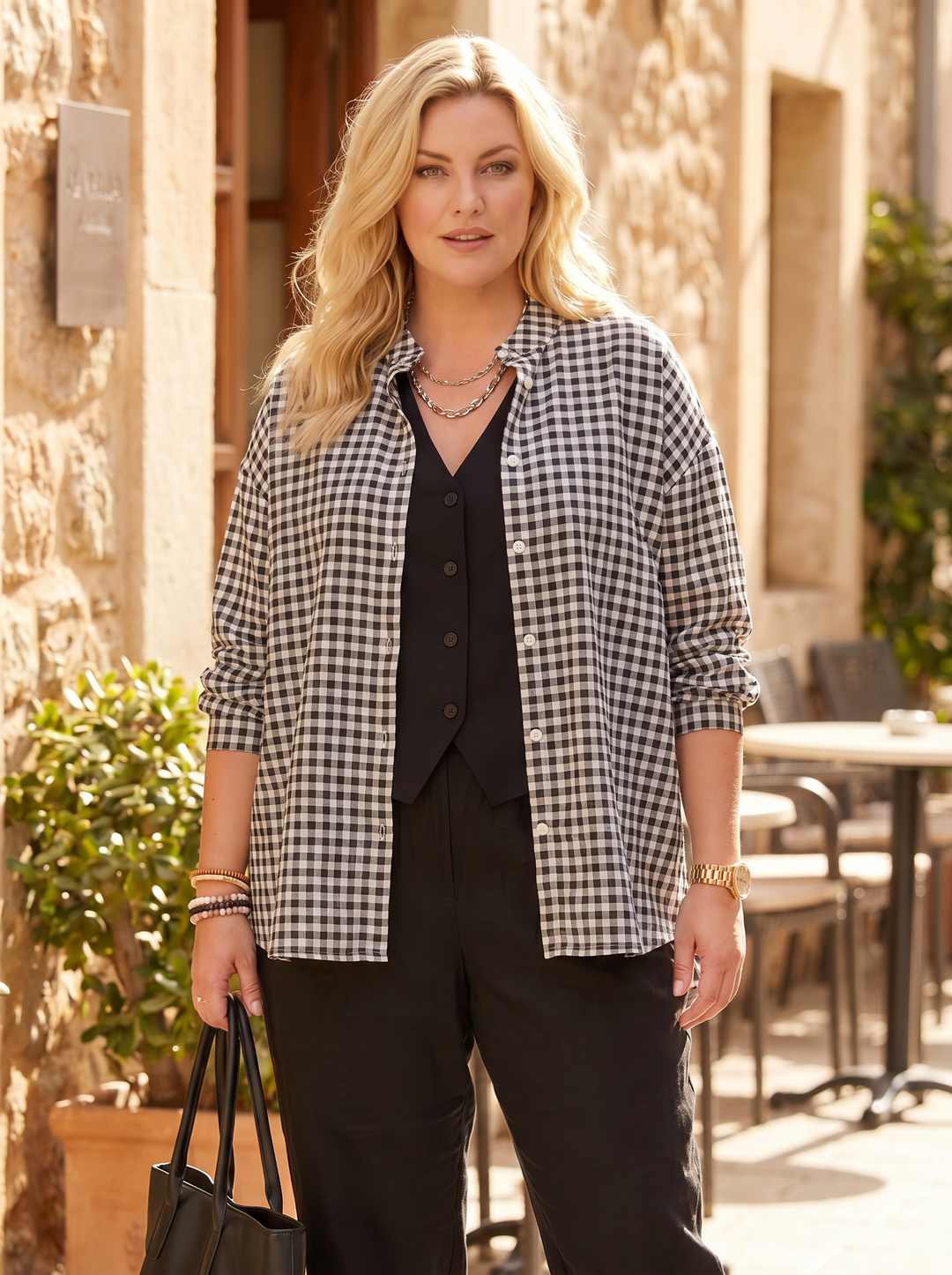 “KIA” Relaxed Fit Gingham Blouse / Shirt