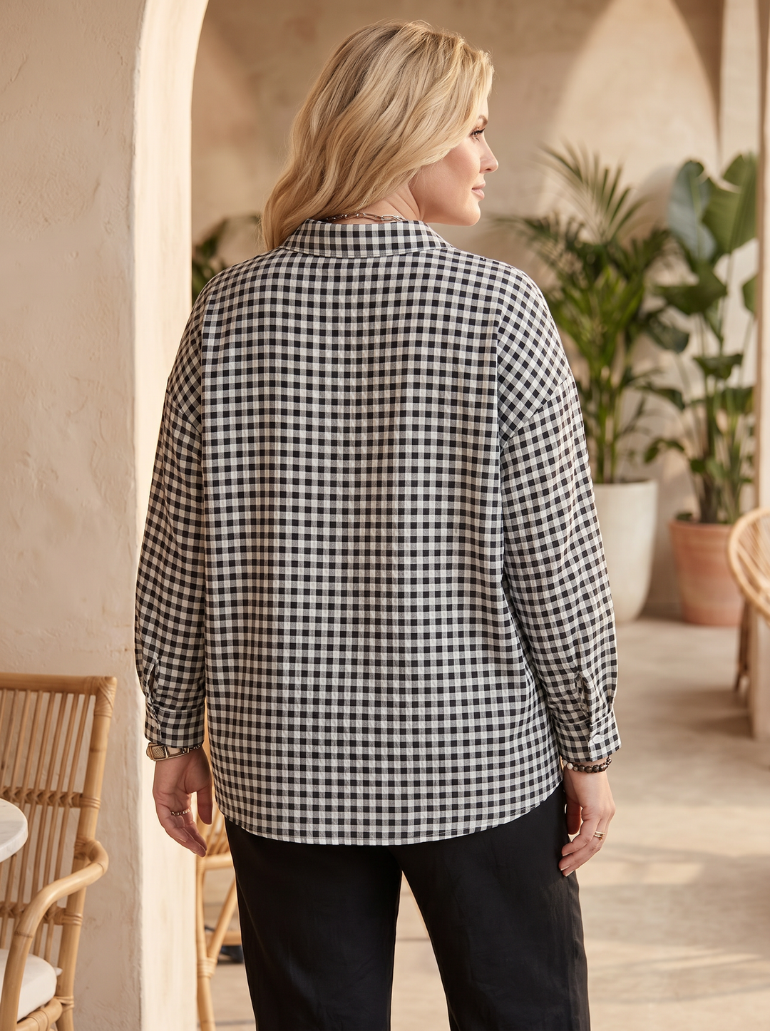 “KIA” Relaxed Fit Gingham Blouse / Shirt