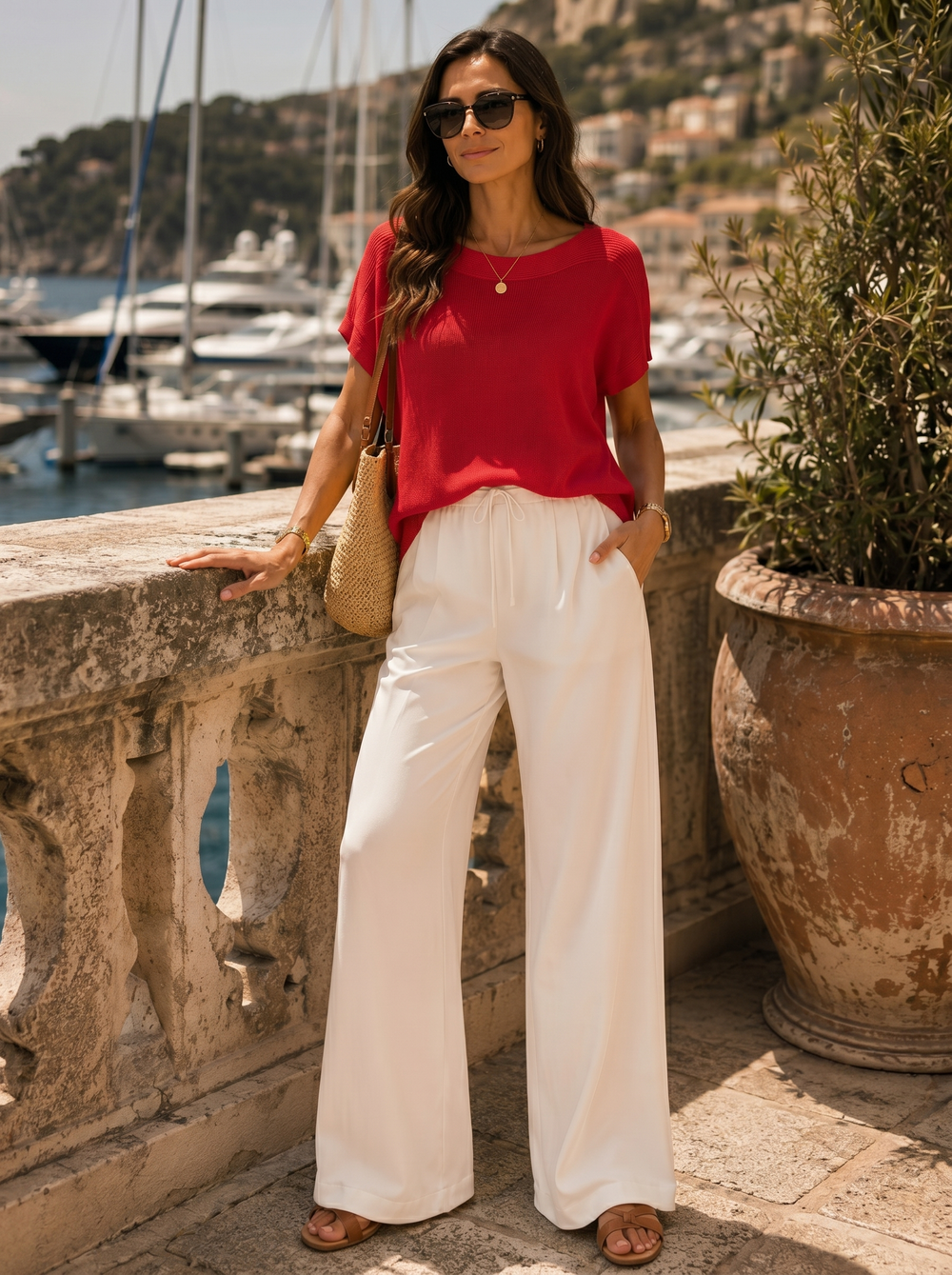 “ELLA” Fine Knit Top red