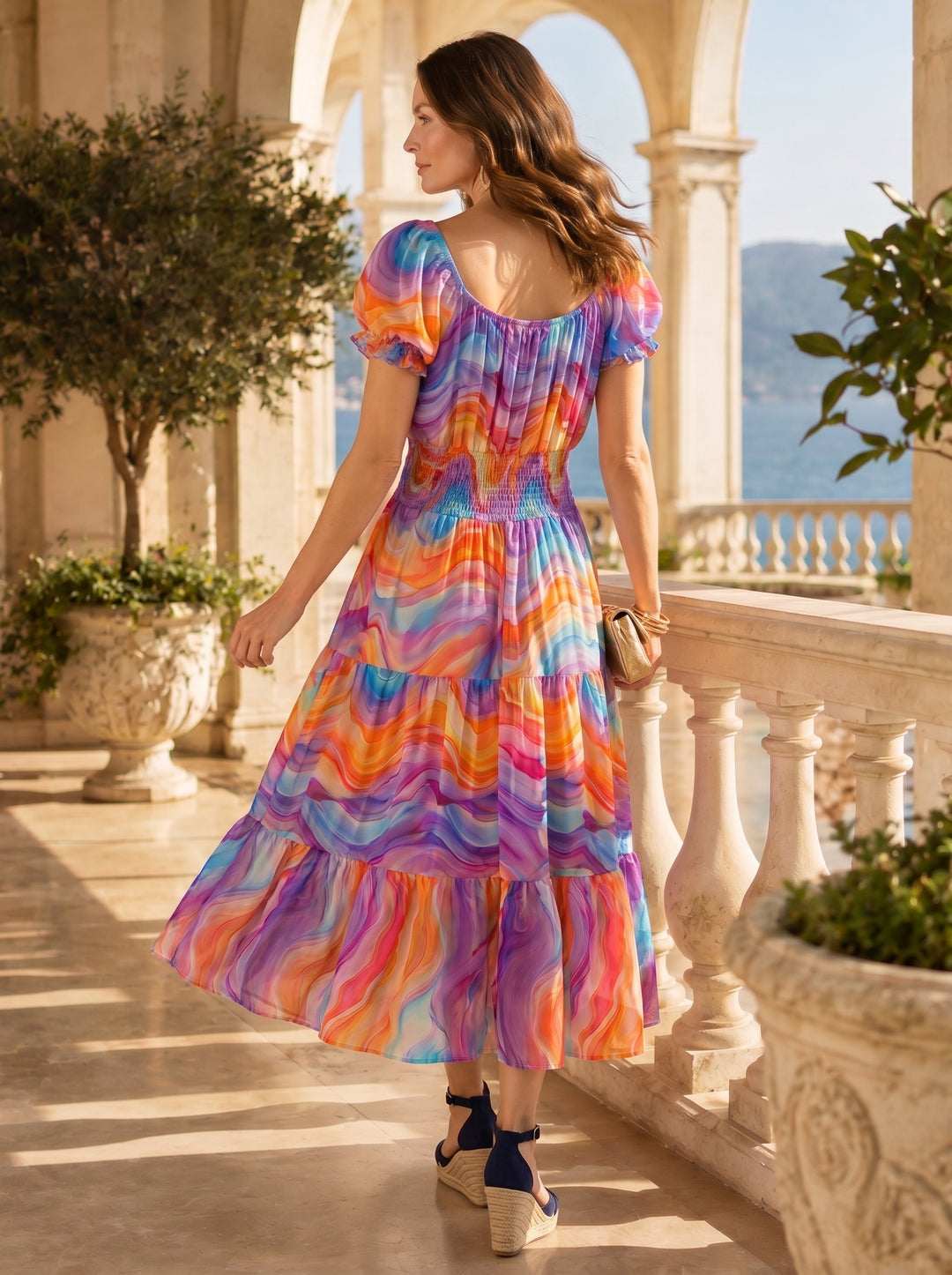 “MELANIE” Bardeoux Midi Dress