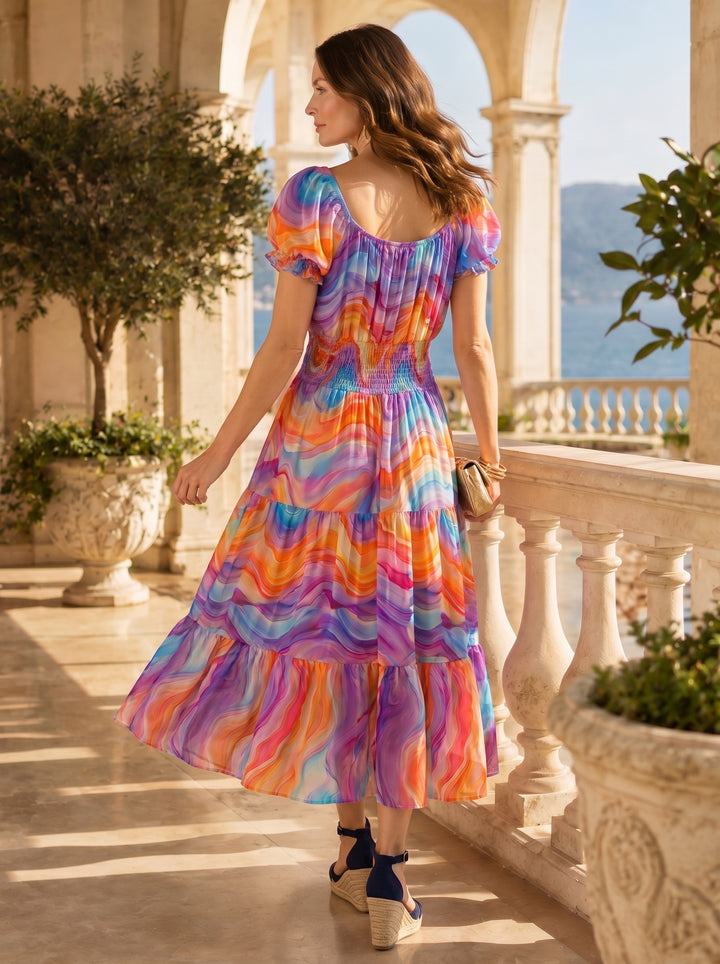 “MELANIE” Bardeoux Midi Dress