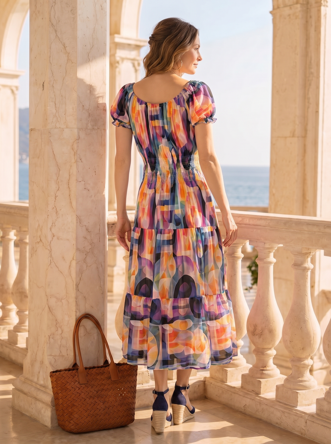 “MELANIE” Bardeoux Midi Dress