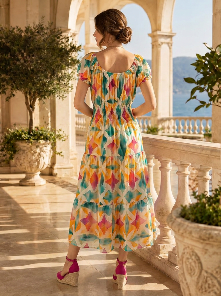 “MELANIE” Bardeoux Midi Dress