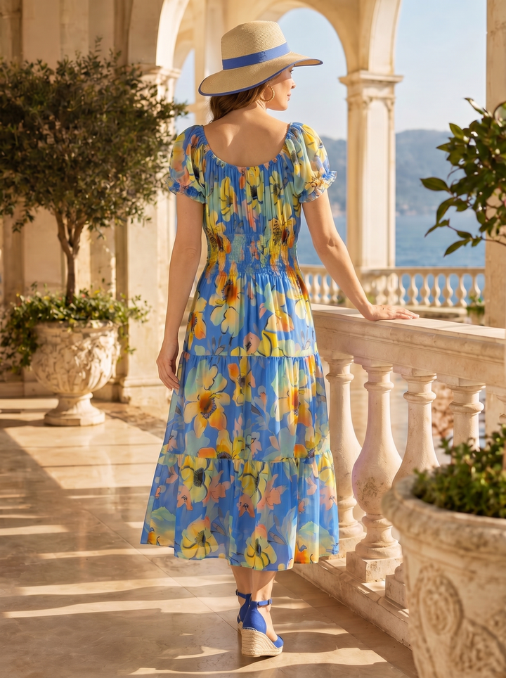 “MELANIE” Bardeoux Midi Dress