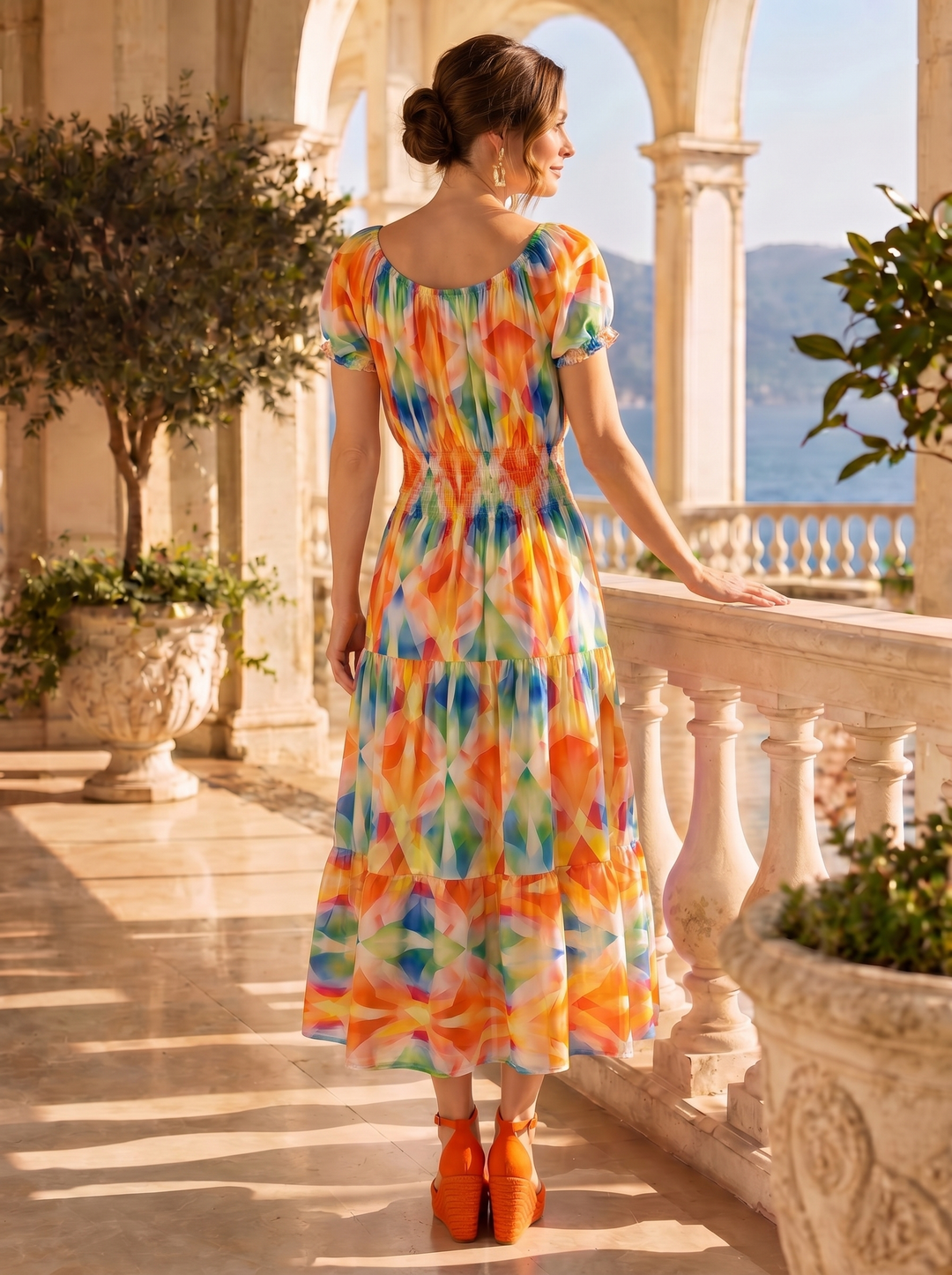 “MELANIE” Bardeoux Midi Dress