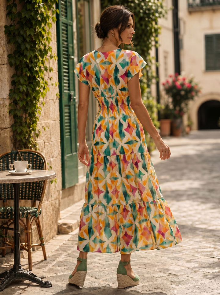 "PEYTON" Artistic Print Maxi Dress