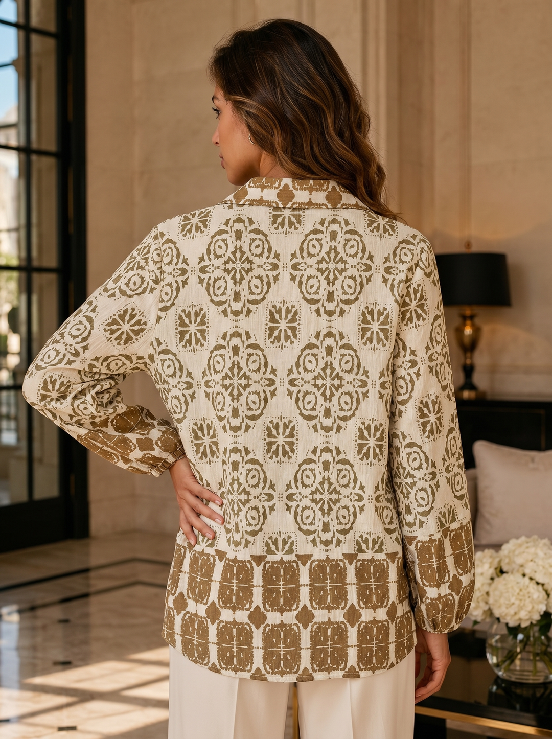 “DARCIE” Mosaic Print Blouse