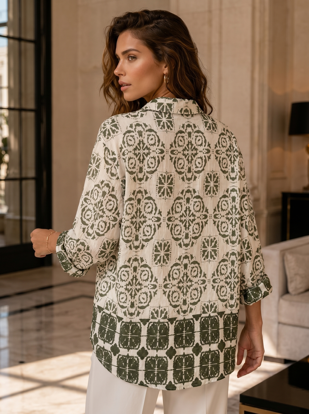 “DARCIE” Mosaic Print Blouse