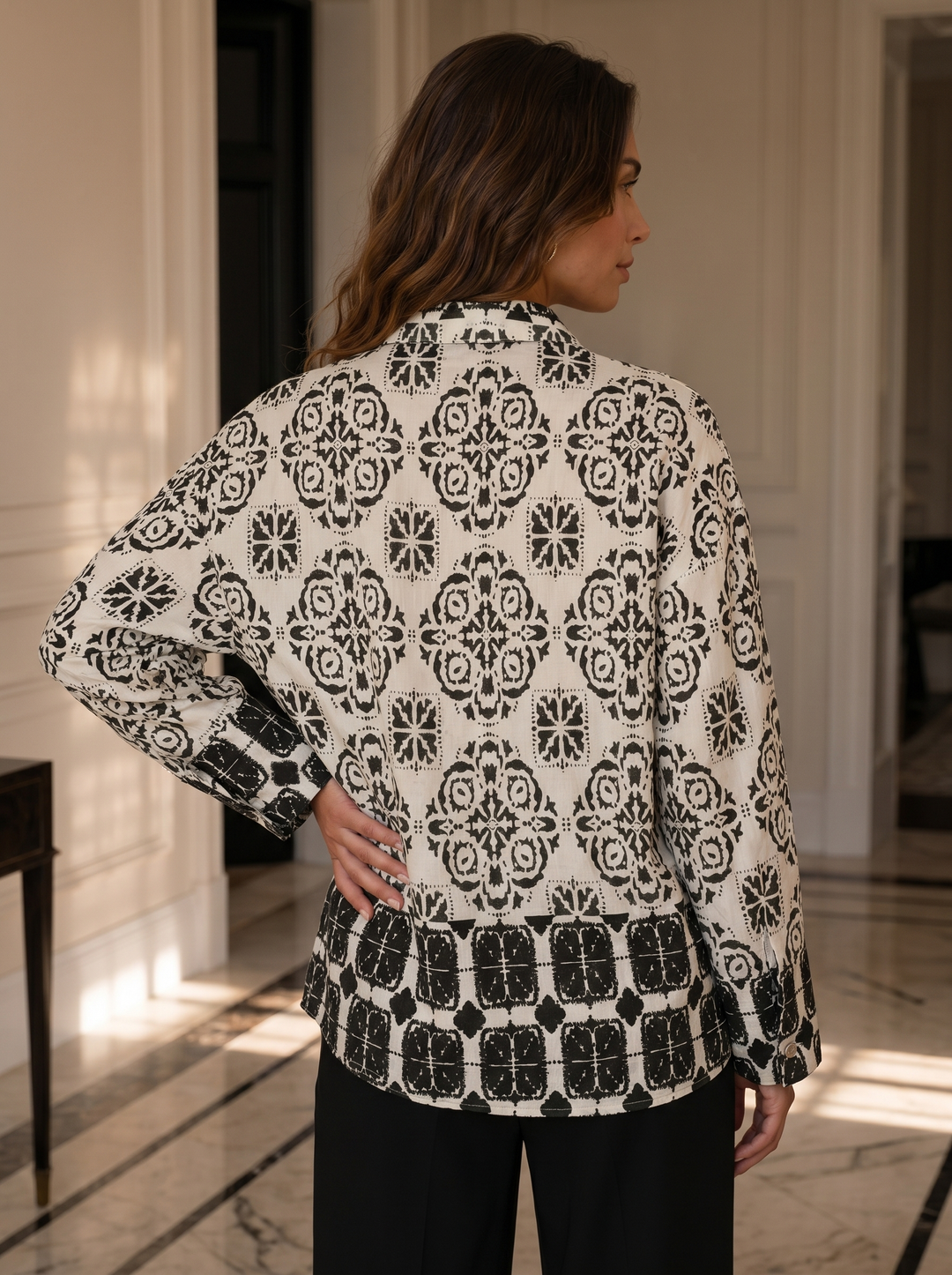 “DARCIE” Mosaic Print Blouse