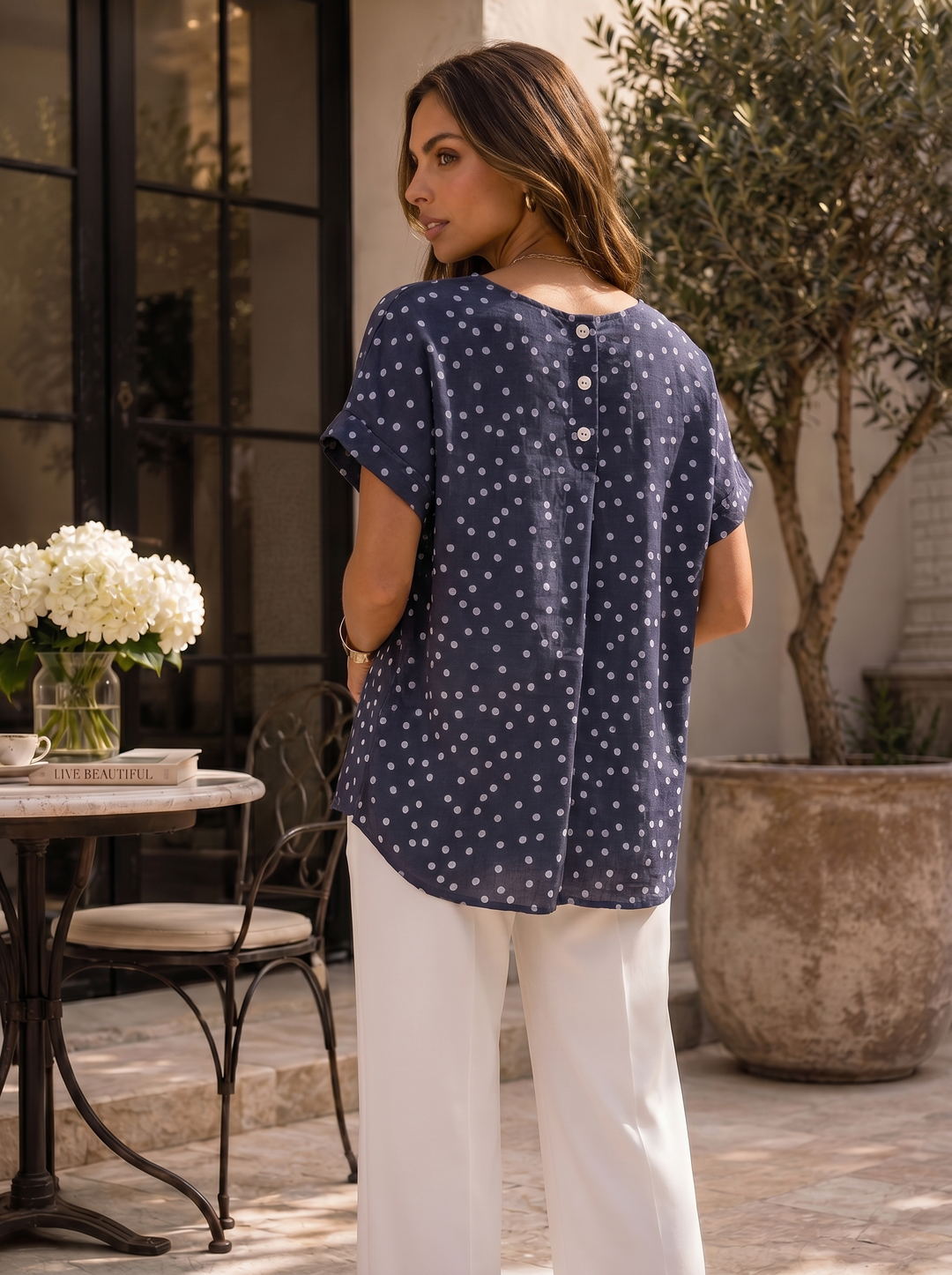 “ABBY” Polka Dot Relaxed Fit Blouse